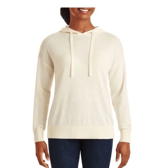 Members Mark Sweaters - Member's Mark Women's size S Cashmere Blend Hoodie Knit Pullover Cream Ivory